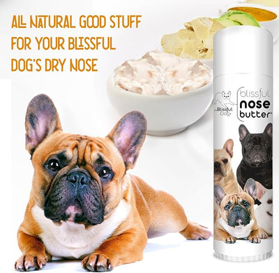 The Blissful Dog French Bulldog Nose Butter, Versatile Dog Nose Balm for Dry Nose, Handcrafted Nose Moisturizer, Easy-to-Apply Dog Essentials, Unscented, 0.50 oz.