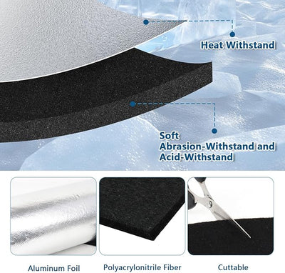 Battery Insulation Kit, Car Battery Insulation Blanket ,Car Battery Wrap for Cold Weather, ‌Preserve Against Radiant Heat, Acid Neutralization, and Easy Installation, 40"x7" (Thickness 5mm, 2)
