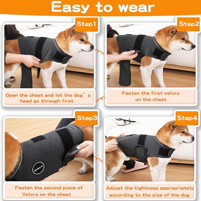 Dog Anxiety Jacket, Skin-Friendly Dog Calming Shirt - Dog Coat for Thunder, Fireworks, Vet Visits and Separation - Keep Pet Calm Without Medicine & Training, Light Grey, XX-Large