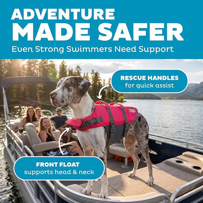 Outward Hound Granby Splash Pink Dog Life Jacket, XL