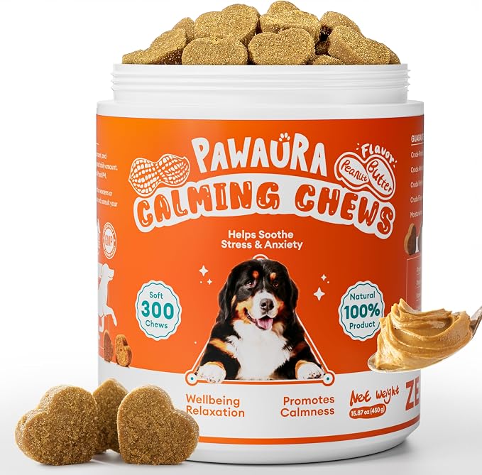 Calming Chews for Dogs 300ct - Anxiety Relief Support & Relaxation for Everyday Stress - Dog Soft Chews with Melatonin - Sleep Aid for Dogs (Peanut Butter Flavor)