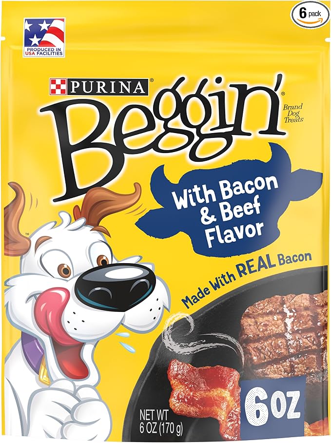 Strips With Real Meat Dog Treats With Bacon and Beef Flavors