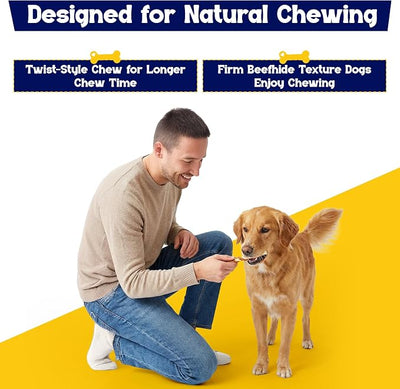 Beefeaters Beefhide 5in Twist Sticks with Real Chicken 10oz - Dog Rawhide Chews for Clean Teeth & Training, High Protein Dog Treat Chews, Chicken Wrapped Rawhide Sticks, No Artificial Colors or Flavor