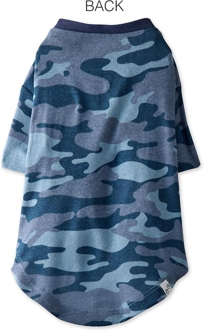 Pet Passion Toby 3-Pack 100% Organic Cotton Dog Short Sleeve T-Shirt Pet Tees for All Breeds, Navy Camo, Large (40-60 lbs)