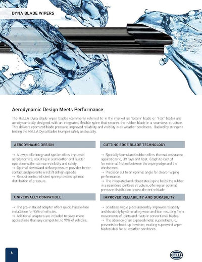 HELLA 9XW18S Dyna Wiper Blade - 18", (Pack of 1)