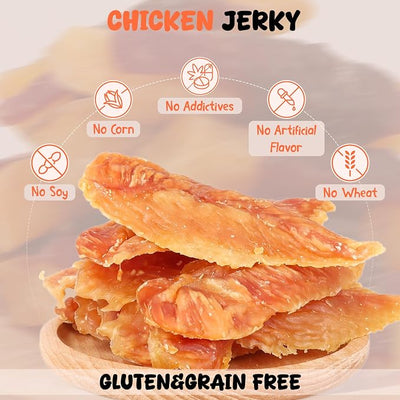 Annika Chicken Jerky Dog Treats – Natural, Low-Fat Strips & Chews, Dog Training Snacks with Chicken Breast, Grain-Free, 11.6 oz Healthy Treats for All Breeds