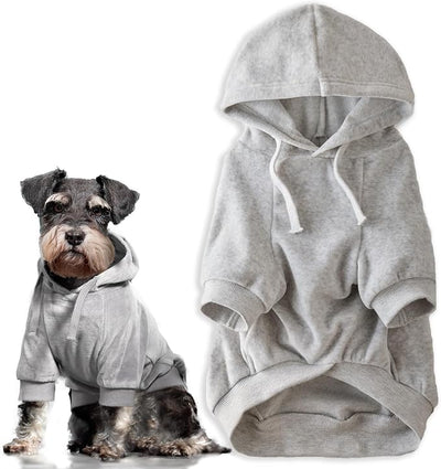 Pet Passion Cooper II Organic Cotton Velour Dog Hoodie Pet Coat for Small, Medium and Large Dogs, Light Heather Gray, XX-Large (70-110 lbs)