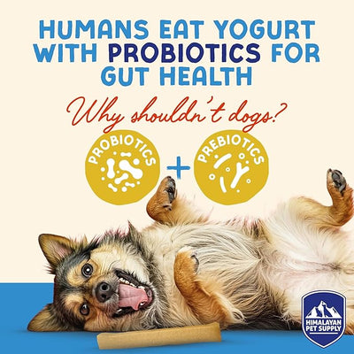 Himalayan Dog Chew Yogurt Sticks, Bacon Flavor, Dog Treats with Prebiotics, Probiotics & Protein, Digestive Support, Lactose & Gluten Free, Natural Dog Treat for All Breeds, Made in America, 4 pk