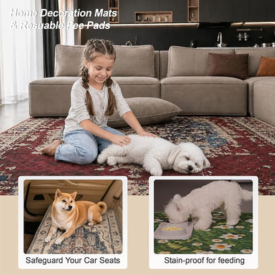 Washable Pee Pads for Dogs, Reusable Puppy Potty Training Pads, Ultra-Absorbent Thick Waterproof Leak-Proof Non-Slip Pads & Mat for Crate, Playpen, Floor, Whelping & Housebreaking , 2 Pack 36"x36"