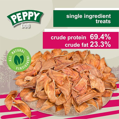 Healthy Half Pig Ears 100 pcs | Natural Single Ingredient Dog Treats | Rawhide Alternative Chews | Dental Snack for All Breeds