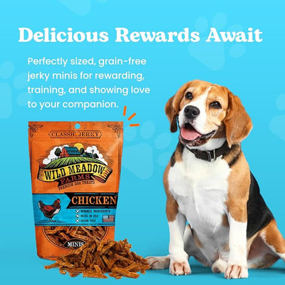 Classic Chicken Minis, Soft Jerky Training Treats for Dogs, Grain-Free, All-Natural & Perfectly Sized for Training, High-Value Rewards in a Convenient 3.5 Ounce Pouch