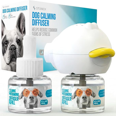 STUNICK CB1 Dog Calming Diffuser, Calming Pheromones, 60 Day Supply, 1 Diffuser and 2 Refills, Helps Reduce Stress, Separation, Pee Accidents, Barking, & Destructive Behaviors