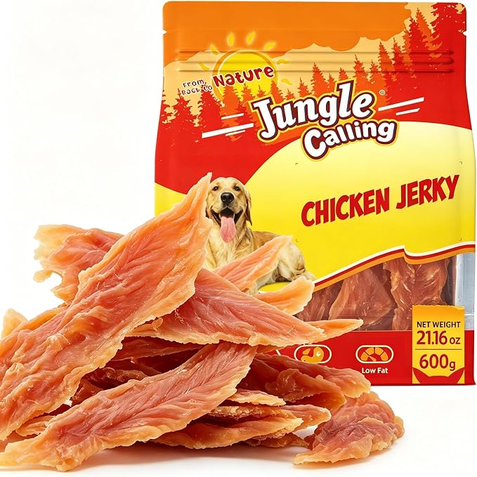 1.33lb Jerky Dog Treats Made with Real Chicken Breast, Natural High Protein Healthy Snacks for Medium/Large Breed Dogs,Slow Roasted Chewy Training Treat