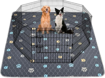 Aitmexcn Washable Puppy Dog Pee Pad, 2PCS 100% Waterproof Whelping Training Mat for Puppy/Senior Dog, Fast Drying Reusable Puppy Pads for Indoor, Outdoor and Car Travel- 54'' x 54''
