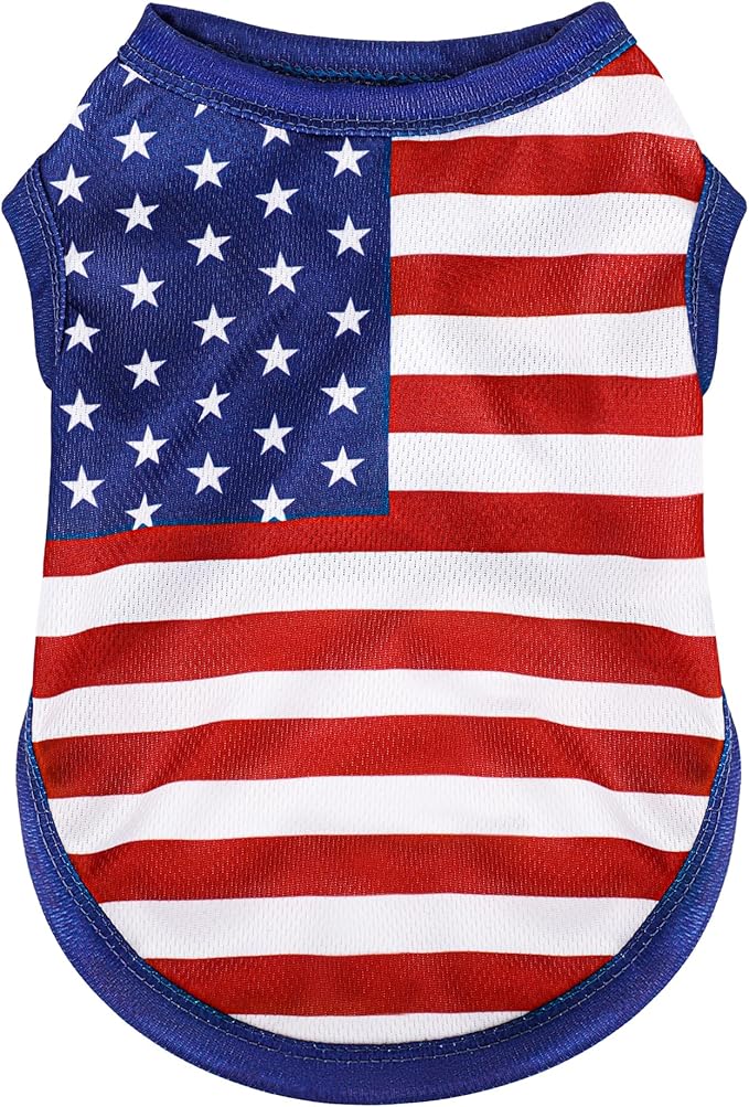 American Flag Inspired Dog Vest: Perfect Dog Shirt, Ideal Tank Top for Everyday Wear, Independence Day Celebrations Crafted Materials for a Cute and Stylish Look Blue XXL