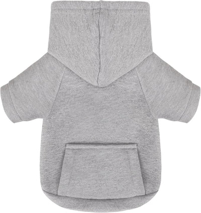 Winter Dog Hoodie with Pockets - Solid Color Polycotton Sweatshirt for Small, Medium, and Large Dogs - Soft, Warm, Cozy Pet Clothing for Cold Weather - Ideal for Outdoor Walks.Grey-XL
