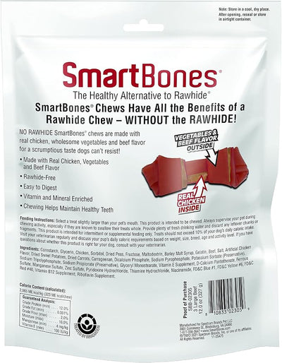 SmartBones Large Chews with Real Beef, Rawhide-Free Chews for Dogs, 3 Count (Pack of 2)