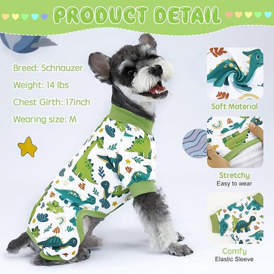 XPUDAC 4 Pack Dog Pajamas Comfy Strechy Doggie Pjs Puppy Clothes for Small Medium Dogs Boy Girl Cat Pet Outfits, XXS