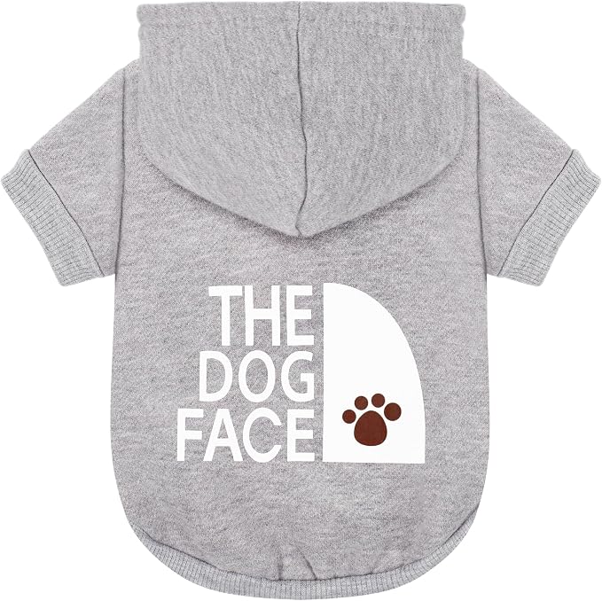 Paiaite Grey Chihuahua Dog Hoodie: Keep Your Pup Warm and Stylish with a 'The Dog Face' Printed Sweatshirt Pet Clothes, and Sweater Coat All in One Perfect for Winter and Cool Summer Nights! Grey S