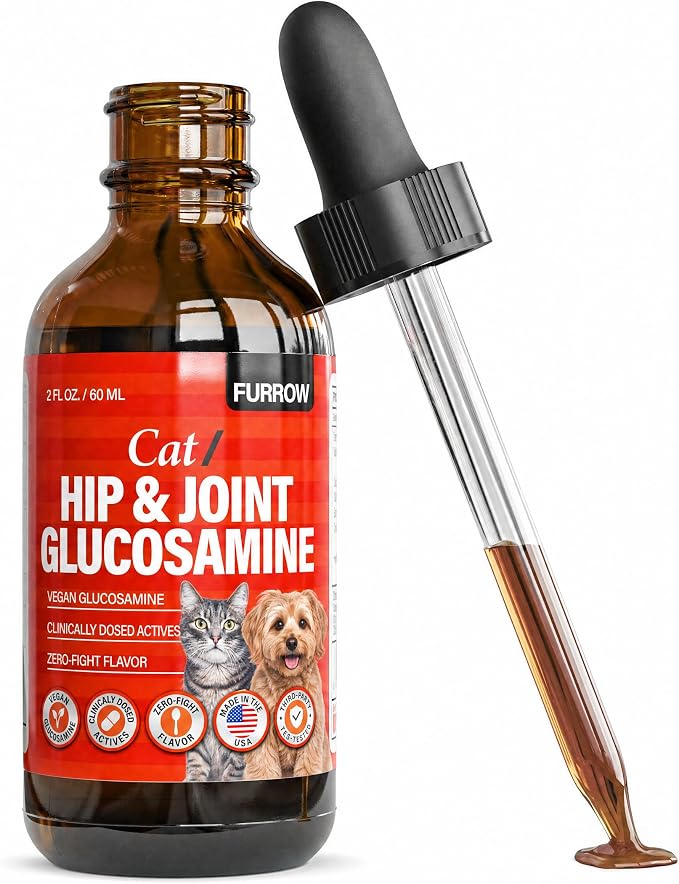 Liquid Glucosamine for Cats and Small Dogs — Hip & Joint Supplement with MSM, Chondroitin, Taurine & Hyaluronic Acid, Chicken Gravy Flavor — Joint Support for Pets Under 22 lbs