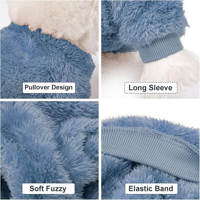Dog Sweater, 3 Pack Dog Sweaters for Small Dogs, Dog Clothes for Small Dogs Girl Boy, Ultra Soft and Warm Puppy Sweater Dog Coat for Winter Christmas (XXS, Blue+Lt Coffee+Dark Grey)