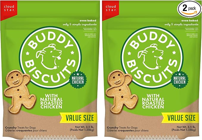 Crunchy Dog Treats, Roasted Chicken, 3.5 lbs. Bag (Pack of 2)