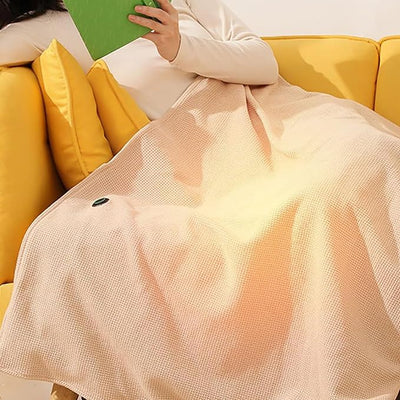 Heated Shawl Wraps for Women,Portable Heated Blanket,Waffle Knit Cordless Heating Shawl USB Electric Heated Blankets with 3 Heating Levels,Soft Zipper Wearable Heating Blanket for Outdoor,Home (C)