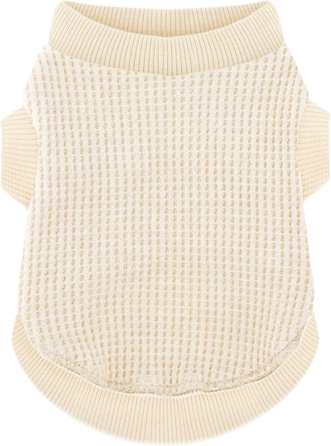 Cozy and Functional Dog Shirts for Small Puppies: Stretchable Beige Attire with Easy-On Design, Ideal for Chihuahuas and Yorkies - Enhance Comfort and Playfulness on Chill Days XX-Small