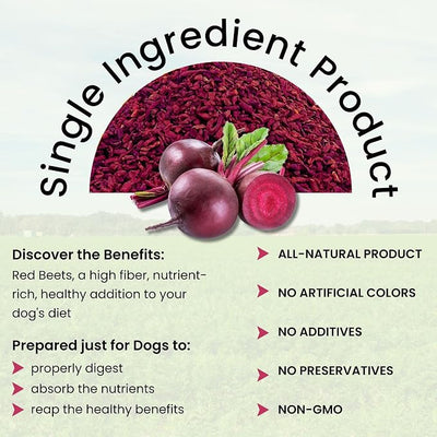 Olewo Original Red Beets for Dogs – Internal Support Dog Food Topper for Skin Sensitivity and Overall Balance, Prebiotic Fiber and Whole Food Nutrients, 5.5 lbs