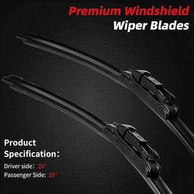 OTUAYAUTO 26"+20" Windshield Wiper Blades Replacement for Ford Taurus 2011-2018, Toyota Avalon 2005-2012, Lincoln MKS 2009-2016 Pinch Tab Front Window Wipers Blade (Pack of 2)