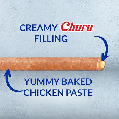 INABA Churu Rolls for Dogs, Soft & Chewy Baked Chicken Wrapped Filled Dog Treats, 0.42 Ounces Each Tube, 48 Tubes Total, Chicken with Salmon Recipe