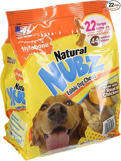 Nylabone Natural Nubz Edible Dog Chews, 22 Count