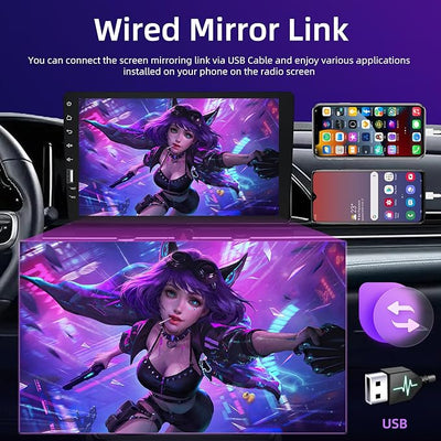 9inch Single Din Touchscreen Car Stereo Compatible with Apple Carplay and Android Auto, Bluetooth Car Radio with Backup Camera