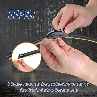 21"+20" Water Repellent Windshield Wiper Blades Replacement For HONDA CRV 2006-2002 BMW Z4 2008-2003 M3 1999 VOLVO S40/V40 2004-2000 NISSAN Altima 2001-1999 Automotive Silicone Wiper Blades