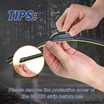 26"+24" Water Repellent Windshield Wiper Blades Replacement For Honda Pilot 2023-2016 Ridgeline 2023-2017 Passport 2023-2019 Acura NSX 2022-2017 Automotive Silicone Windshield Wiper Blades
