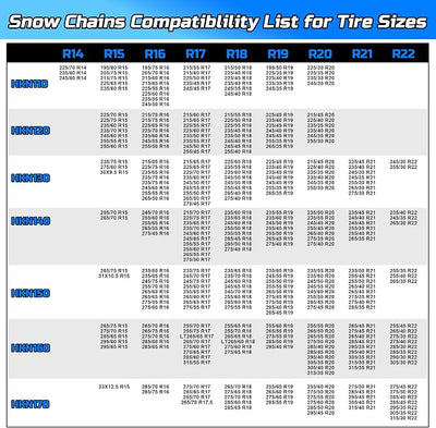 Auto Tightening Snow Chains Tire Chains Quick Easy Installation HKN110 Set of 2 for Cars SUV Pickup Trucks RV 195 205 215 225 235 245 Winter Emergency Tire Traction for Snow Ice