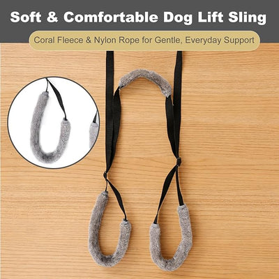NIIIYTYB Sling for Dogs Back Legs Rear Support Harness for Paralyzed or Handicapped Pets Assistance Lift Slings for Hind Leg Mobility Small Dog Handicap Supplies for Joint Injuries and Stability Black