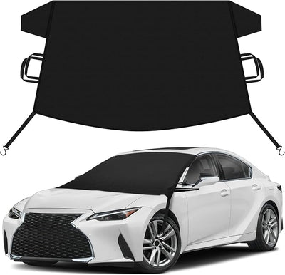 EcoNour Car Snow Cover Compatible for Lexus is 300 | Windshield Cover for Ice and Snow with S-Hook Straps | Heavy-Duty 600D Oxford Winter Car Cover, Waterproof & Anti-Slip
