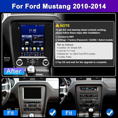 4G+64G Car Radio for Ford Mustang 2010-2014: 9.7" Upgrade Android 15 Stereo | Head Unit Wireless CarPlay Android Auto, BT 5.4, WiFi 6, GPS, FM, RDS, EQ, SWC, 1080P Backup Camera