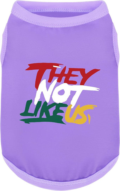 Comfortable Polyester-Cotton Dog Shirt –with 'They NOT Like US', Perfect for Small & Medium Dogs, Soft & Stylish Pet Apparel for Everyday Wear.Purple L