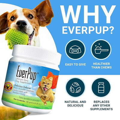 Ultimate Daily Dog Supplement with Glucosamine, Prebiotics, Probiotics, Apoptogens, Vitamins and Minerals for Healthy Joints, Immunity, Digestion, Skin Health