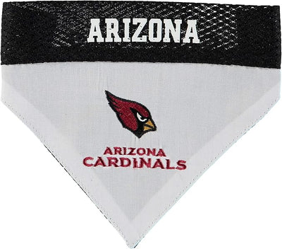 NFL DOG BANDANA - ARIZONA CARDINALS REVERSIBLE PET BANDANA. 2 Sided Sports Bandana with a PREMIUM Embroidery TEAM LOGO, Small/Medium. - 2 Sizes & 32 NFL Teams available