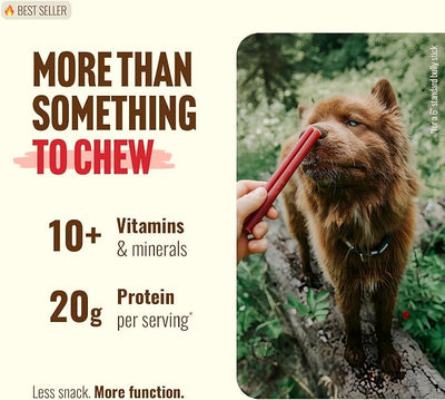 Natural Farm Odor-Free Super Collagen Dog Chews (3-5 Inch, 10-Pack) The First Ever Real Bull Sticks Alternative: 100% Natural Angus Hide Collagen Treats - More Protein, More Chew Time for All Dogs