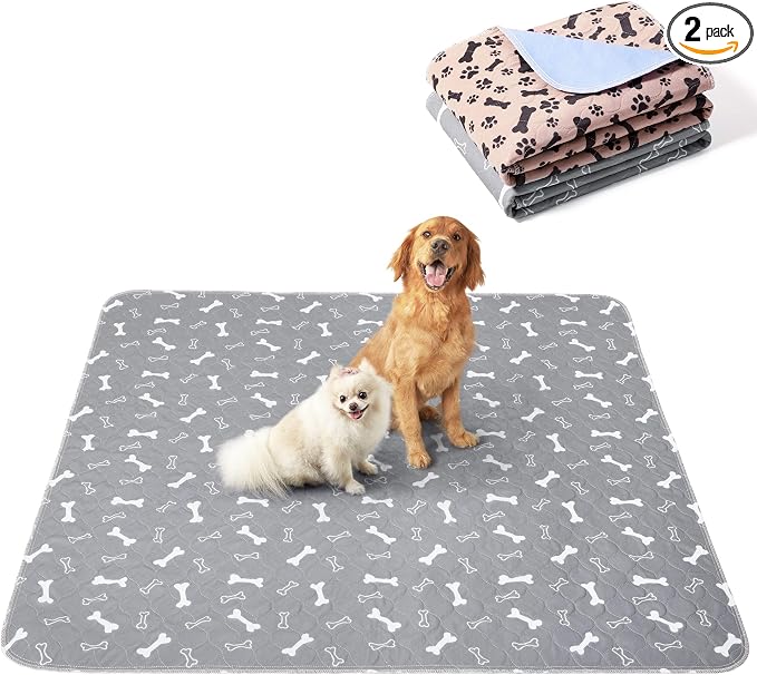 Eterish Reusable Washable Pee Pads for Dogs Extra Large 54'' x 54'' 2 Pack, Absorbent Pet Puppy Dog Training Pads Non-Slip, Waterproof Whelping Potty Pads for Dogs Leak-Proof
