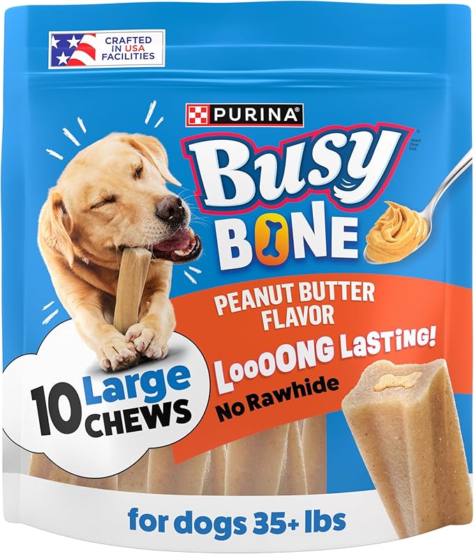 Adult Dog Chew Bone Treats, Peanut Butter - 10 ct. Pouch