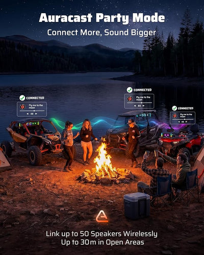 Ehaho 17 Inch UTV Sound Bar, IP66 Waterproof Bluetooth Golf Cart Sound Bar, ATV SoundBar with RGB Lighting, Amplified Powersports SXS SoundBar, UTV Speakers Compatible with Polaris RZR Can-Am