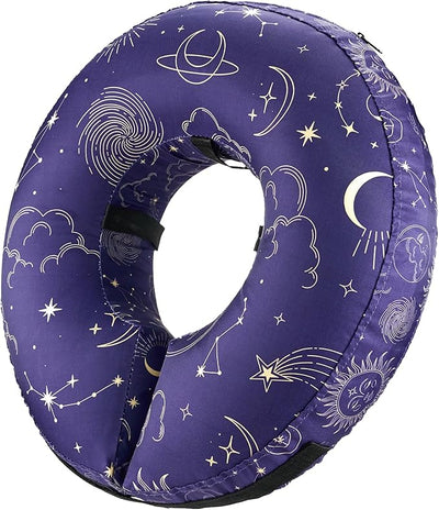 BENCMATE Inflatable Dog Cone Collar Alternative, Soft Dog Cone for Small Medium Large Dogs and Cats, Neck Recovery ECollar Donut Collar After Surgery (Large, Constellation)