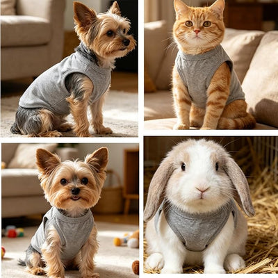 Cotton Dog Shirt Vest Soft Breathable Pullover Pet Clothes Stretch Lightweight Outfit for Hot Cold Weather Daily Indoor Outdoor Walking
