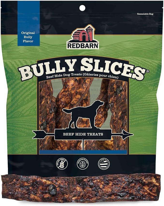 Pet Products All-Natural Rawhide Bully Slices - Bully Stick Flavor - Premium Grain-Free Beef Hide Treats High Protein Low Fat for Chewers - 9 oz Bag