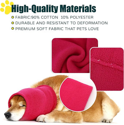 Dog Calming Hoodie Quiet Head Cover Sleeves Double Layer Thickened Dog Ear Muffs Noise Protection,Dog Hematoma Ear Wrap, Dog Headband for Anxiety Relief for Bath, Thunderstorms
